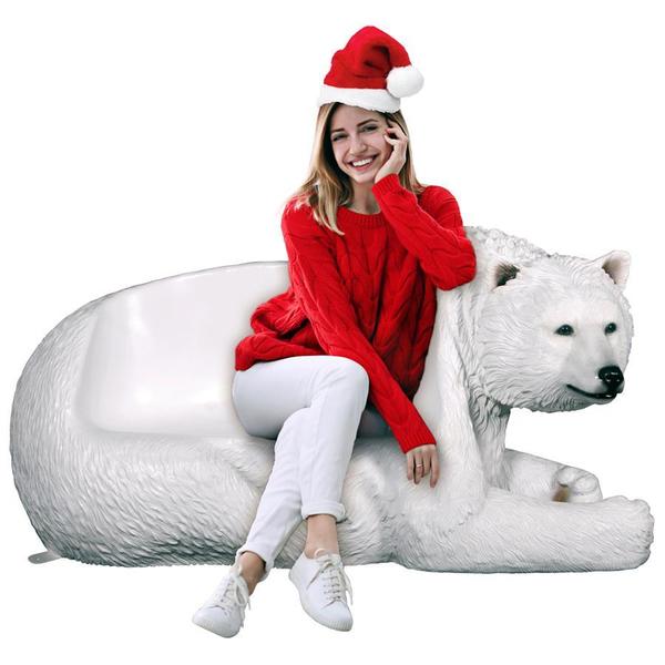 Design Toscano Brawny Polar Bear Bench Sculpture NE1600177